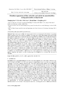 Flotation separation of fine scheelite and calcite by microbubbles using gum arabic as depressant