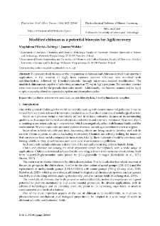 Modified chitosan as a potential bioresin for Ag(I) recovery