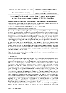 Research of fluid-particle passing through screen in multi-stage hydrocyclone&ndash;screen model based on CFD-DEM algorithms