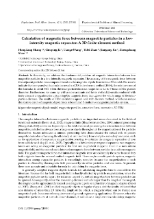 Calculation of magnetic force between magnetite particles in a low-intensity magnetic separator: A 3D finite element method