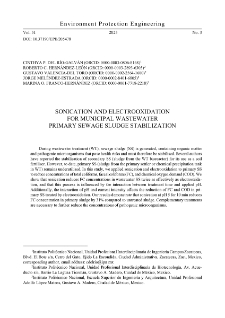 Sonication and electrooxidation for municipal wastewater primary sewage sludge stabilization