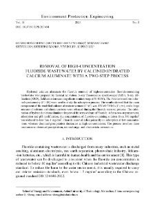 Removal of high-concentration fluoride wastewater by calcined hydrated calcium aluminate with a two-step process