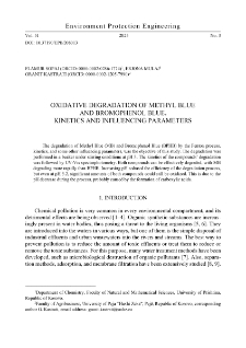 Oxidative degradation of Methyl Blue and Bromophenol Blue. Kinetics and influencing parameters