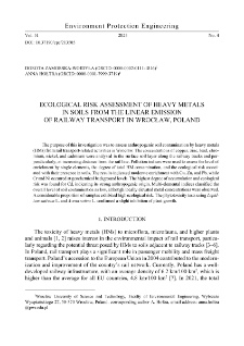 Ecological risk assessment of heavy metals in soils from linear emission of railway transport in Wrocław, Poland