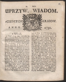 Uprzywilejowane wiadomości z cudzych kraj&oacute;w. R. 1731 Nr 92
