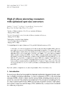 High-Q silicon microring resonators with optimized spot-size converters