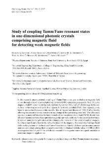 Study of coupling Tamm/Fano resonant states in one-dimensional photonic crystals comprising magnetic fluid for detecting weak magnetic fields