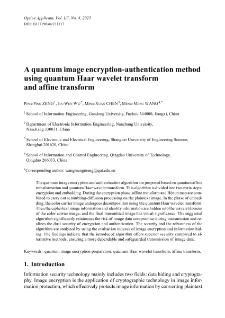 A quantum image encryption-authentication method using quantum Haar wavelet transform and affine transform