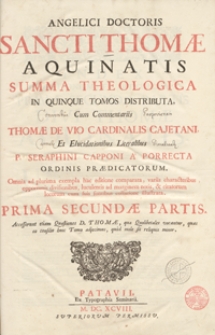 Angelici Doctoris Sancti Thomae Aquinatis Summa Theologica In Quinque Tomos Distributa. Ps. 2. 1