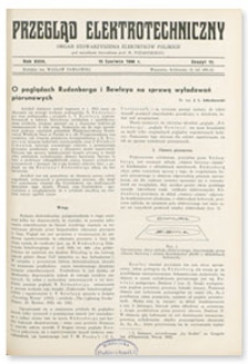Przegląd Elektrotechniczny. Rok XVIII, 15 Czerwca 1936, Zeszyt 12