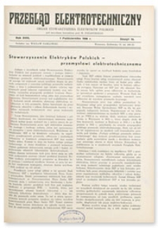 Przegląd Elektrotechniczny. Rok XVIII, 1 Października 1936, Zeszyt 19