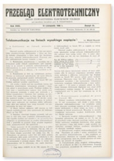 Przegląd Elektrotechniczny. Rok XVIII, 15 Listopada 1936, Zeszyt 22