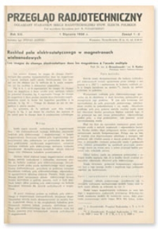 Przegląd Radjotechniczny. Rok XIV, 1 Stycznia 1936, Zeszyt 1-2