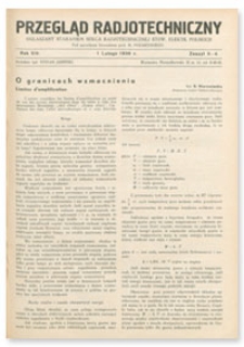 Przegląd Radjotechniczny. Rok XIV, 1 Lutego 1936, Zeszyt 3-4