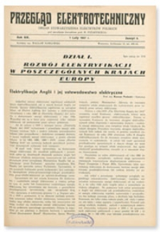 Przegląd Elektrotechniczny. Rok XIX, 1 Luty 1937, Zeszyt 3