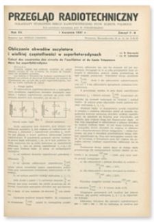 Przegląd Radjotechniczny. Rok XV, 1 Kwietnia 1937, Zeszyt 7-8
