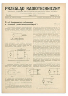 Przegląd Radjotechniczny. Rok XV, 1 Lipca 1937, Zeszyt 13-14