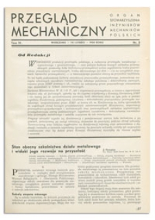 Przegląd Mechaniczny. Organ Stowarzyszenia Inżynierów Mechaników Polskich, T. 4, 10 lutego 1938, nr 3