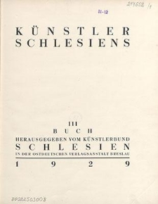 Künstler Schlesiens. Buch 3