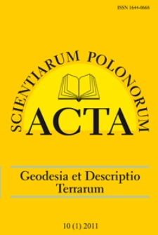 Acta Scientiarum Polonorum. Geodesia et Descriptio Terrarum 1, 2011