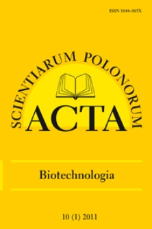 Acta Scientiarum Polonorum. Biotechnologia 1, 2011