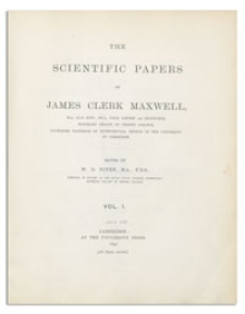 The scientific papers of James Clerk Maxwell. Vol. 1