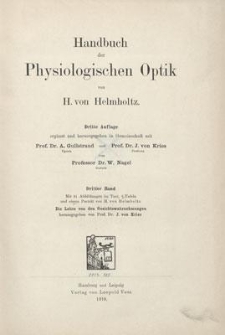 Handbuch der physiologischen Optik. Bd. 3, Die Lehre von den Gesichtswahrnehmungen