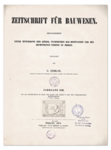 Zeitschrift für Bauwesen, Jr. XXII, 1872, H. 1-3