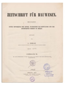 Zeitschrift für Bauwesen, Jr. XX, 1870, H. 1-3