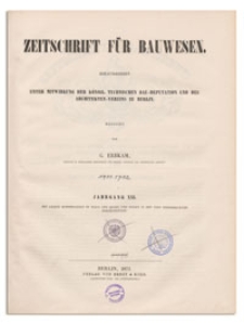 Zeitschrift für Bauwesen, Jr. XXI, 1871, H. 8-10