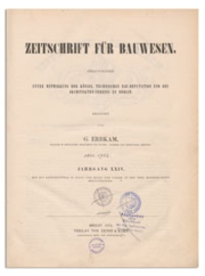 Zeitschrift für Bauwesen, Jr. XXIV, 1874, H. 1-2