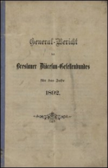 General-Bericht des Breslauer Diöcesan-Gesellenbundes für das Jahr 1892