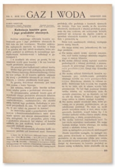 Gaz i Woda. R. XVI, sierpień 1936, Nr 8