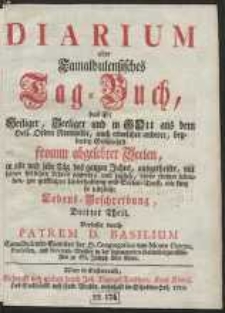 Diarium oder Camaldulensisches Tag-Buch [...] [T. 3&ndash;4]