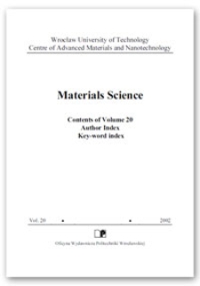 Materials Science : Contents of Volume 20. Author Index. Key Word Index