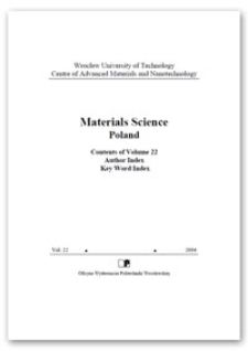 Materials Science-Poland : Contents of Volume 22. Author Index. Key Word Index