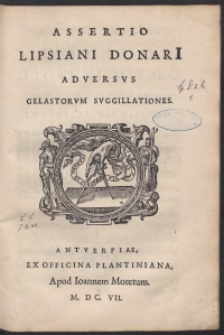 Assertio Lipsiani Donari[i] Adversus Gelastorum Suggillationes