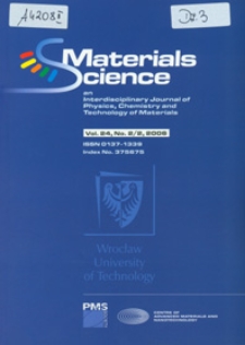 Materials Science-Poland : An Interdisciplinary Journal of Physics, Chemistry and Technology of Materials, Vol. 24, 2006, nr 2/2
