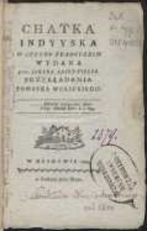 Chatka Indyyska W Języku Francuzkim Wydana [...]