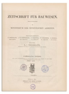 Zeitschrift für Bauwesen, Jr. XXXIII, 1883, H. 7-9