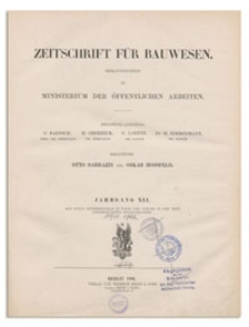 Zeitschrift für Bauwesen, Jr. XLI, 1891, H. 1-3