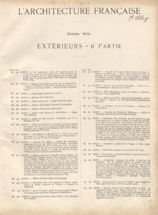 L'Architecture Française. Dixième Série: Extérieurs - 6e Partie