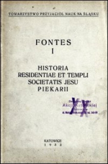 Historia residentiae et templi Societatis Jesu Piekarii (1678-1716)