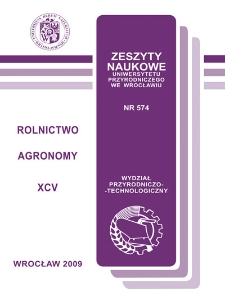 Zeszyty Naukowe Uniwersytetu Przyrodniczego we Wrocławiu. Rolnictwo 95, 2009