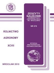 Zeszyty Naukowe Uniwersytetu Przyrodniczego we Wrocławiu. Rolnictwo 97, 2009