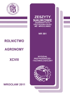Zeszyty Naukowe Uniwersytetu Przyrodniczego we Wrocławiu. Rolnictwo 98, 2011