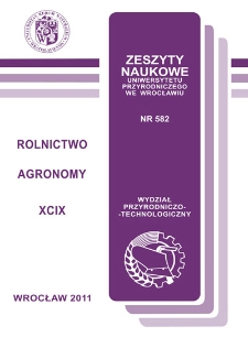 Zeszyty Naukowe Uniwersytetu Przyrodniczego we Wrocławiu. Rolnictwo 99, 2011