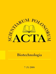 Acta Scientiarum Polonorum. Biotechnologia 3, 2008