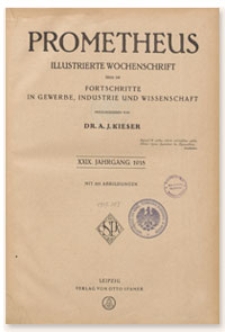 Prometheus : Illustrierte Wochenschrift über die Fortschritte in Gewerbe, Industrie und Wissenschaft. 29. Jahrgang, 1918, Nr 1460