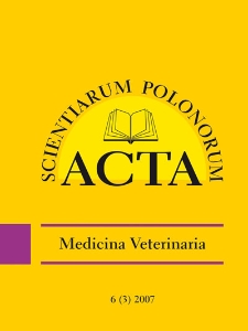 Acta Scientiarum Polonorum. Medicina Veterinaria 3, 2007